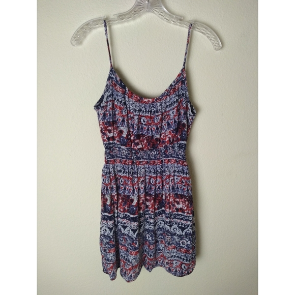 Forever 21 Red White Blue Floral Watercolor Rorschach Top - Picture 3 of 5